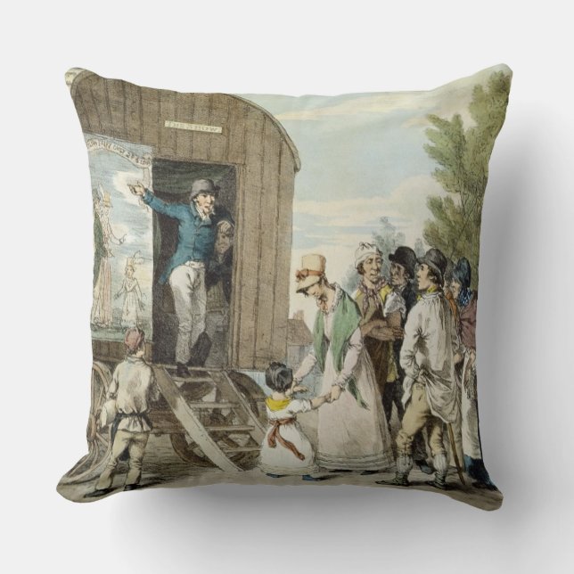 Almofada As feiras: A mostra, c.1821 (litho da cor) (Frente)