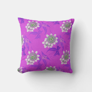 ALMOFADA AS FLORES BRANCAS DA PAIXÃO, AZUL SAEM DO ROXO