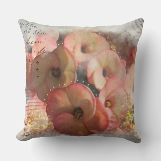 Almofada As Flores de Pêssego misturam Mídia (Frente)