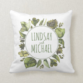 Almofada As hortaliças envolvem o casal rústico da aguarela