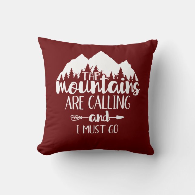 Almofada As Montanhas Estão Ligando E Eu Preciso Ficar Verm (Frente)