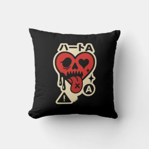 Almofada Ás of Hearts — Drip-Heart Katakana (Poker Street)