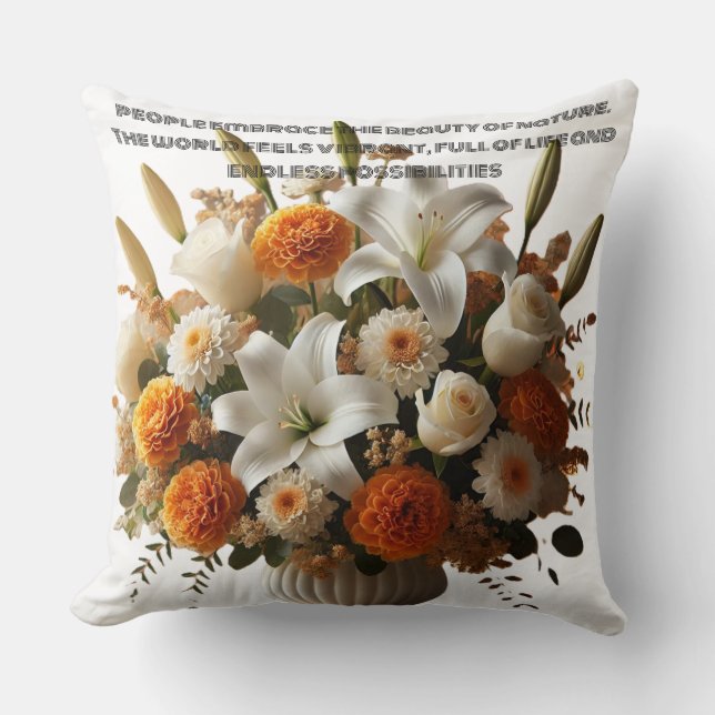 Almofada As pessoas abraçam a beleza da natureza. (Frente)