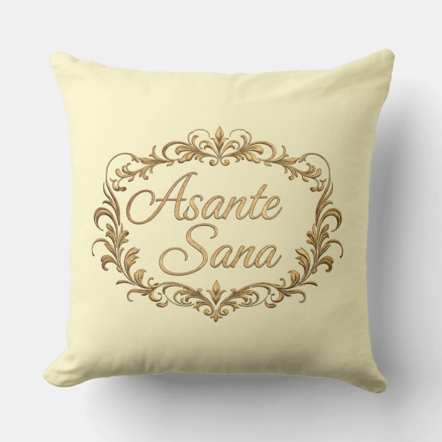 Almofada Asante Sana Carmesim & Creme de Manteiga – Oval Do (Frente)
