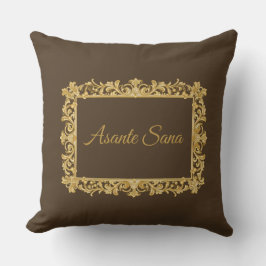 Almofada Asante Sana Espresso & Tan Reversível – Dourado Fr