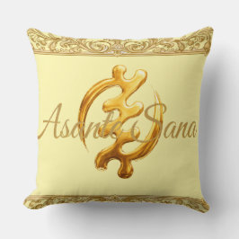 Almofada Asante Sana "Gye Nyame" Ouro Adinkra Patrimônio