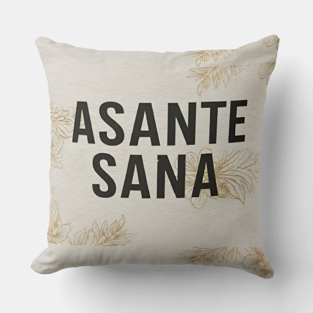 Almofada Asante Sana Ivory & Gold Neutral – Gilded Swahili  (Frente)