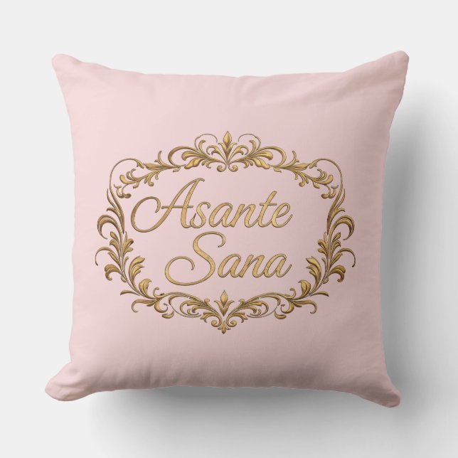Almofada Asante Sana Sunset Pink & Dark Gold – Celestial Ov (Frente)