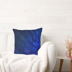 Almofada Asas Místicas com Penas Azuis Profundas