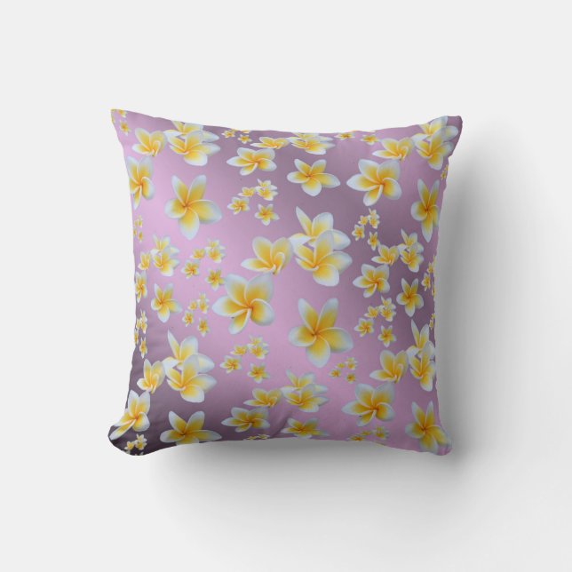 Almofada asiático, amarelo, branco, florescente, brilhante, (Frente)