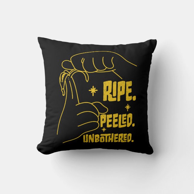 Almofada ASL Banana Design - Ripe, Peeled, Unbothered   (Frente)