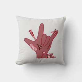 Almofada ASL ILY Design - Love Wounded But Still Strong