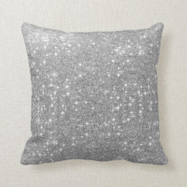 Almofada Aspecto Metálico do Sparkle de Silver Glitter