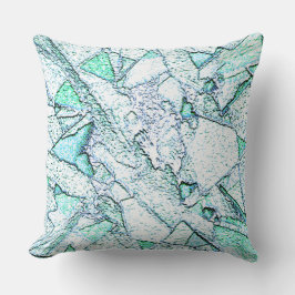 Almofada Áspero como rocha, num de ciano e menta