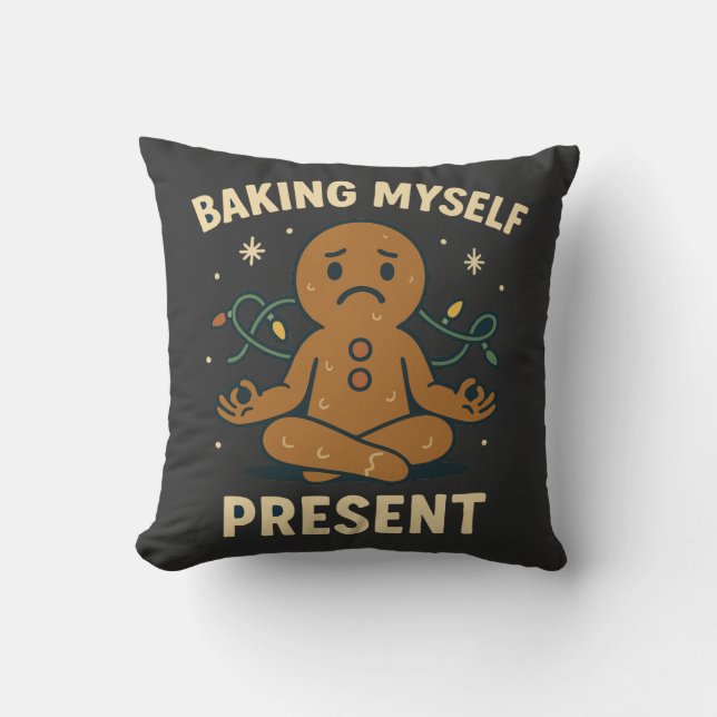Almofada Assando a Mim Mesmo Presente | Natal Mindful Diver (Frente)