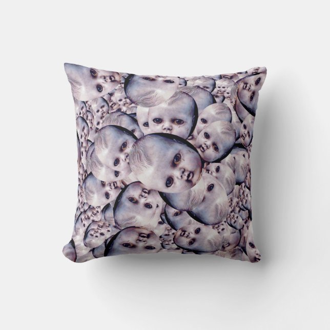 almofada assombrada de boneca escura (Frente)