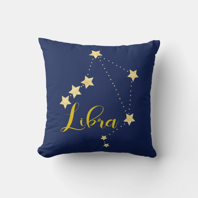 Almofada Astrologia Libra com Constelação de Estrelas (Frente)