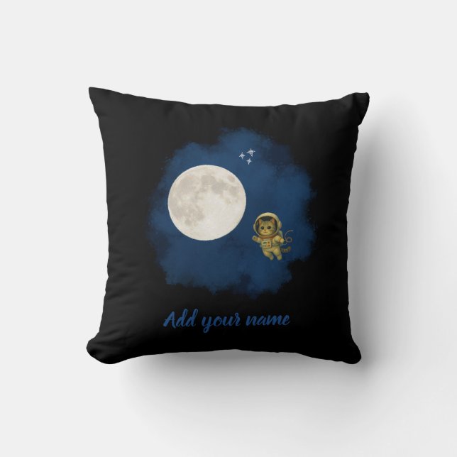 Almofada Astronaut Cat Throw Pillow (Frente)