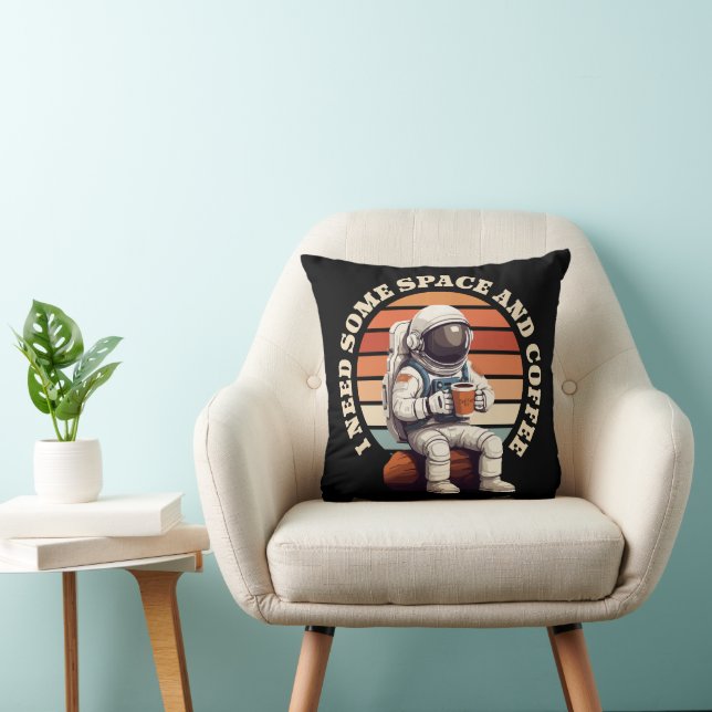 Almofada Astronauta Bebendo Café (Cadeira)