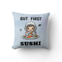 Astronauta comendo Sushi