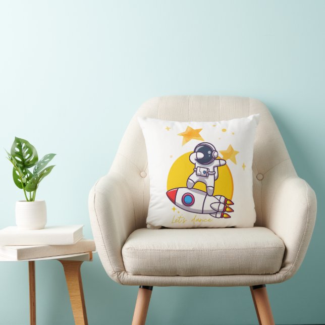Almofada astronauta dança em um foguete (Cadeira)