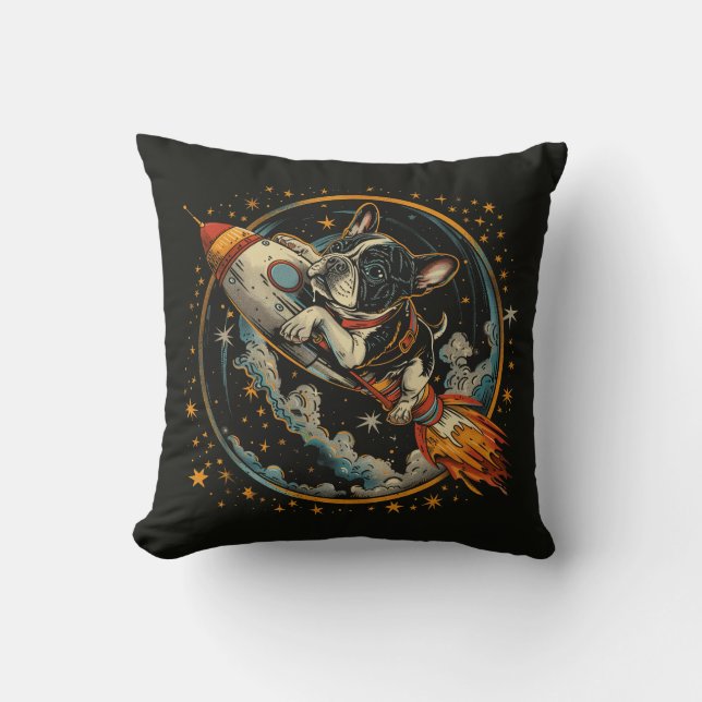 Almofada Astronauta do Bulldog Francês (Frente)