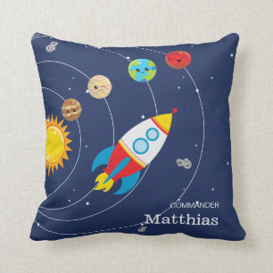 Almofada Astronauta do espaço de Rocketship dos planetas d