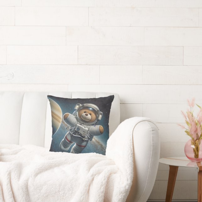 Almofada Astronauta Do Urso De Teddy No Espaço Exterior (Sofá)