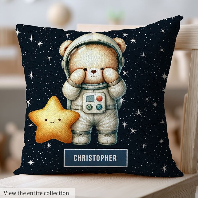 Almofada Astronauta do Urso Travesseiro de Teddy (Teddy Bear Astronaut Pillow Baby Boy Nursery Decor)