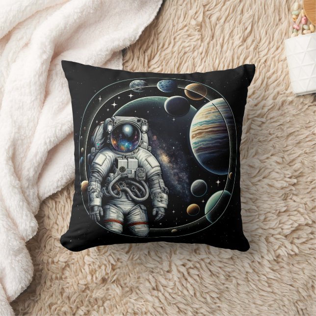 Almofada Astronauta e Planetas Vintage (Cobertor)