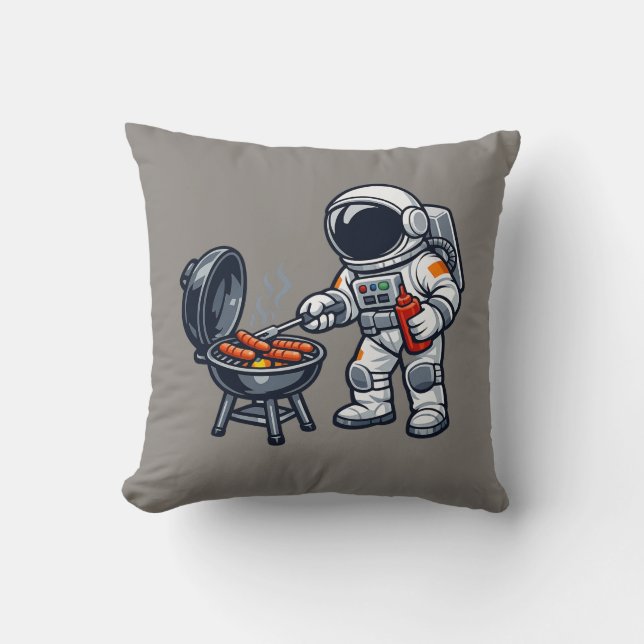 Almofada Astronauta Grelhando (Frente)