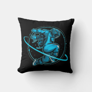 Almofada Astronauta Jumping Dançando em torno de Saturno Tr