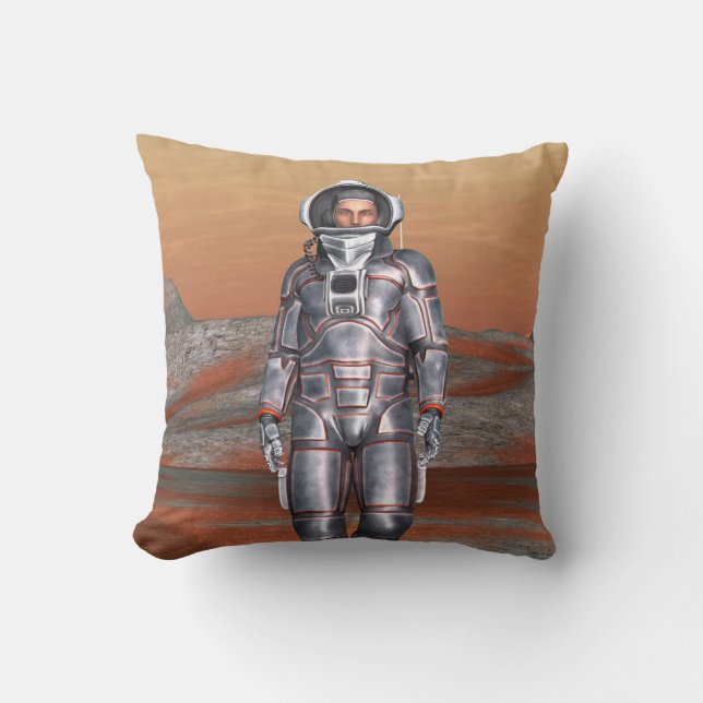 Almofada Astronauta Marte - Explorador Espacial em Planeta  (Frente)