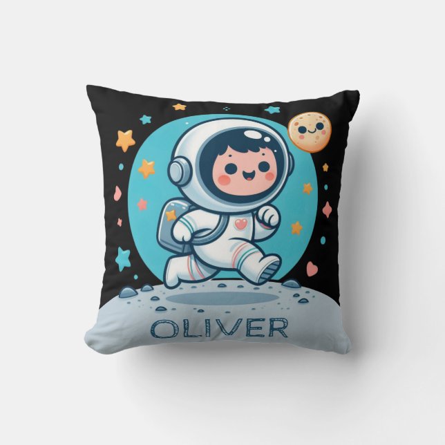Almofada Astronauta Pequenino Fofo na Lua (Frente)