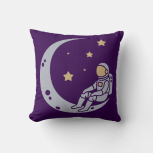 Almofada Astronauta sobre Design de Lua Crescente - Travess