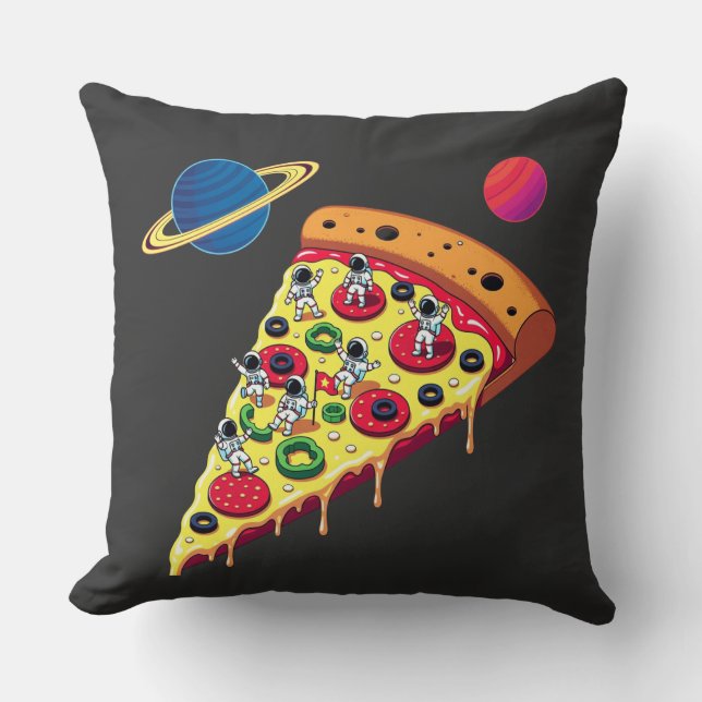 Almofada Astronautas montando una pizza en el espacio (Frente)