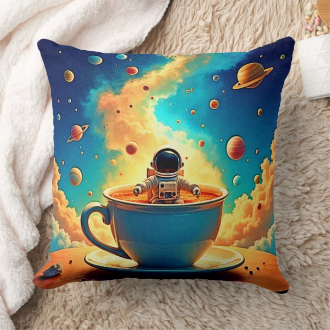 Almofada Astronaut's Coffee Cosmos Journey (Cobertor)