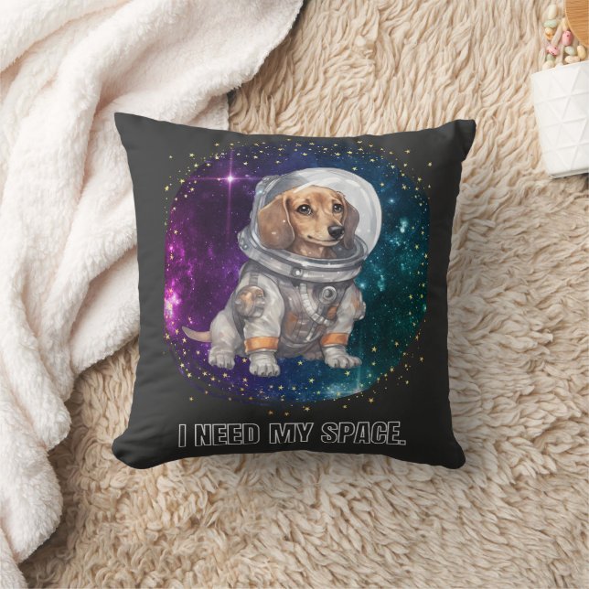 Almofada Astronomia Espacial de Exploração do Cão Daschund (Cobertor)