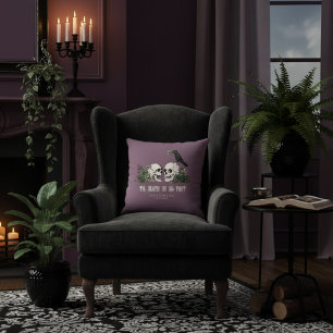Almofada Até a Morte Roxo Gótico Irlandês Floral Caveira &