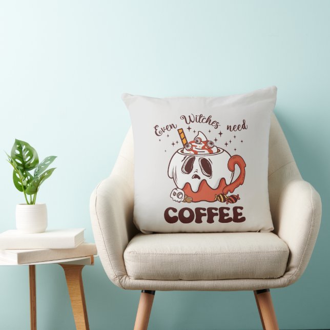 Almofada Até Bruxas Precisam De Café (Cadeira)
