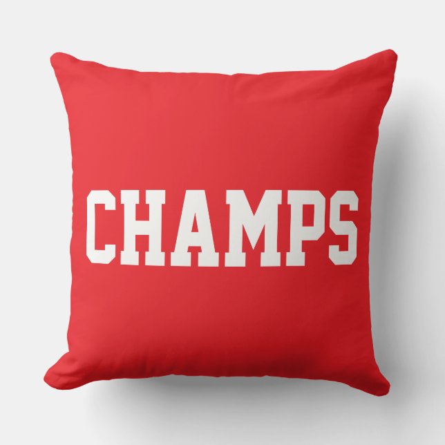 Almofada Athletic Sporty CHAMPS White Text On Bright Red (Frente)