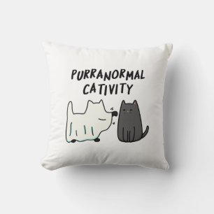 Almofada Atividade Puranormal Engraçada Pun de Gato de Hall
