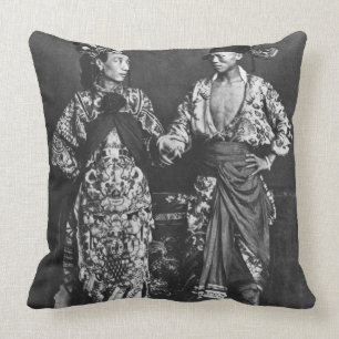 Almofada Atores chineses, c.1870 (foto de b/w)