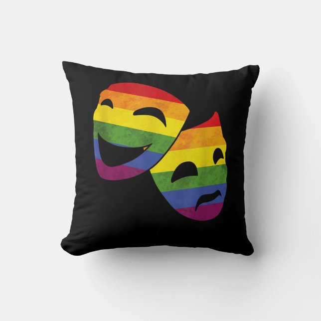 Almofada Atriz de Ator da Fila LGBT LGBT Arco-Íris Teatral (Frente)