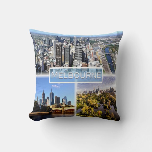 Almofada AU Melbourne - Rio Centro E Yarra - Linha Do Céu (Frente)