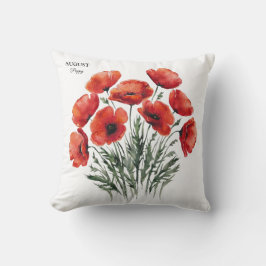 Almofada August Poppy Bloom - Presente de Aniversário Perso
