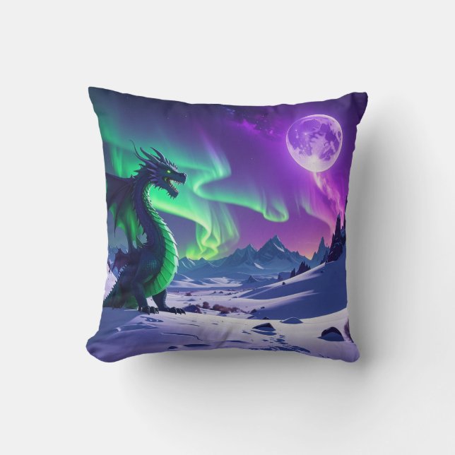 Almofada Aurora Dragão – Luzes do Norte Fantasia Mousepad (Frente)