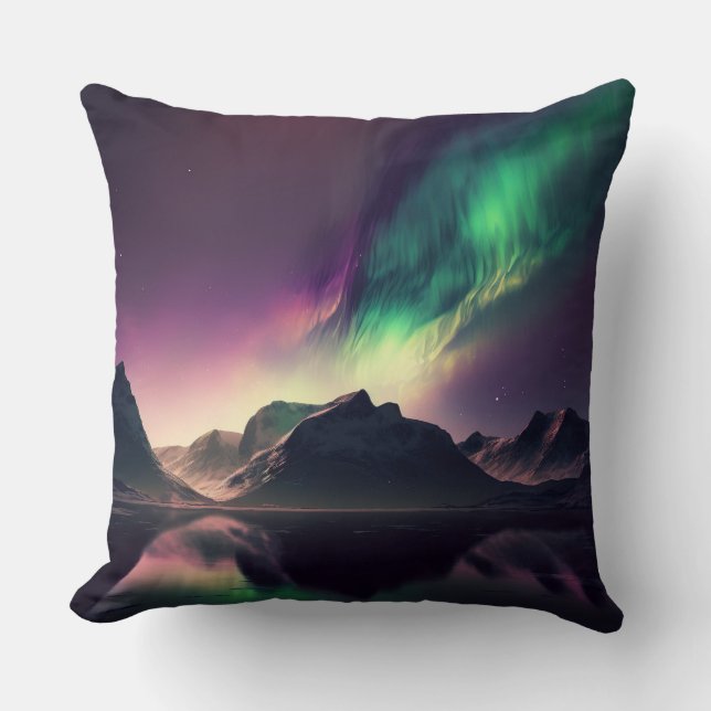 Almofada Aurora Lights Night Sky (Frente)