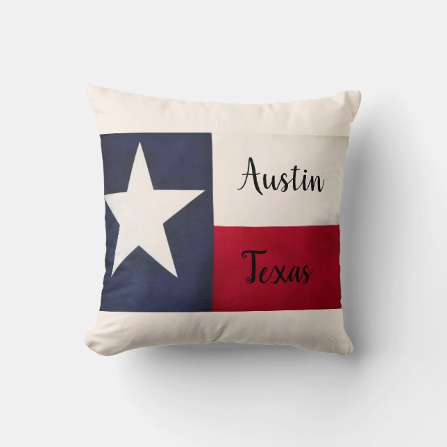 Almofada Austin, Travesseiro decorativo do Texas (Frente)