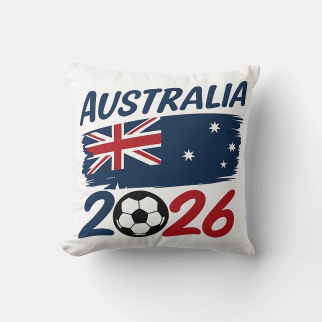 Almofada Australia 2026 Soccer Fan Design Flag Colors (Frente)